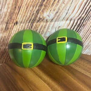 Festive Green Elf Balls with Belt Design